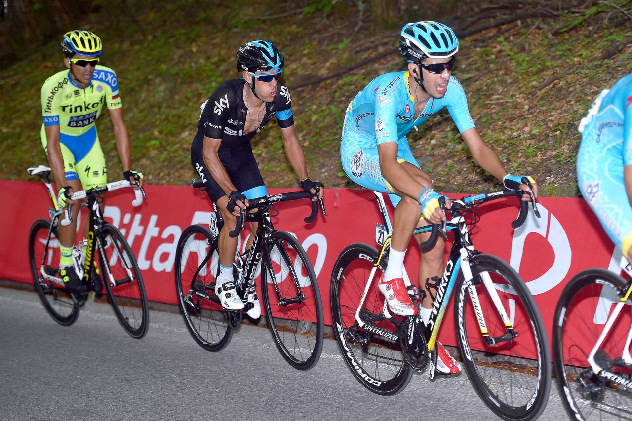 Alberto Contador, Richie Porte and Fabio Aru faced off on stage 5