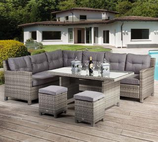 outdoor sofa ideas: corner dining set