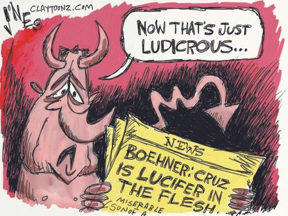 Political Carton U.S. Boehner Cruz Lucifer 2016