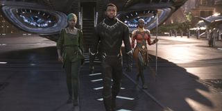 Lupita Nyong'o, Chadwikc Boseman, and Danai Gurira in Black Panther