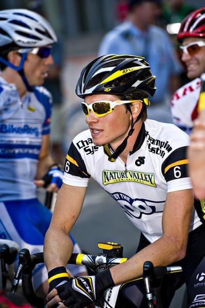 Ben King (Trek-Livestrong) in the Fruit by the Foot Best Young Rider's jersey.