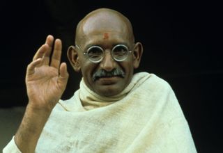 Ben Kingsley as Gandhi in the hit movie.