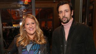 Ralf Little and Lindsey Ferrentino attending a play in America in 2018