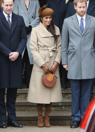 Princess Beatrice, Princess Eugenie, Princess Anne, Princess Royal, Prince Andrew, Duke of York, Prince William, Duke of Cambridge, Prince Philip, Duke of Edinburgh, Catherine, Duchess of Cambridge, Meghan Markle and Prince Harry attend Christmas Day Church service at Church of St Mary Magdalene on December 25, 2017 in King's Lynn, England