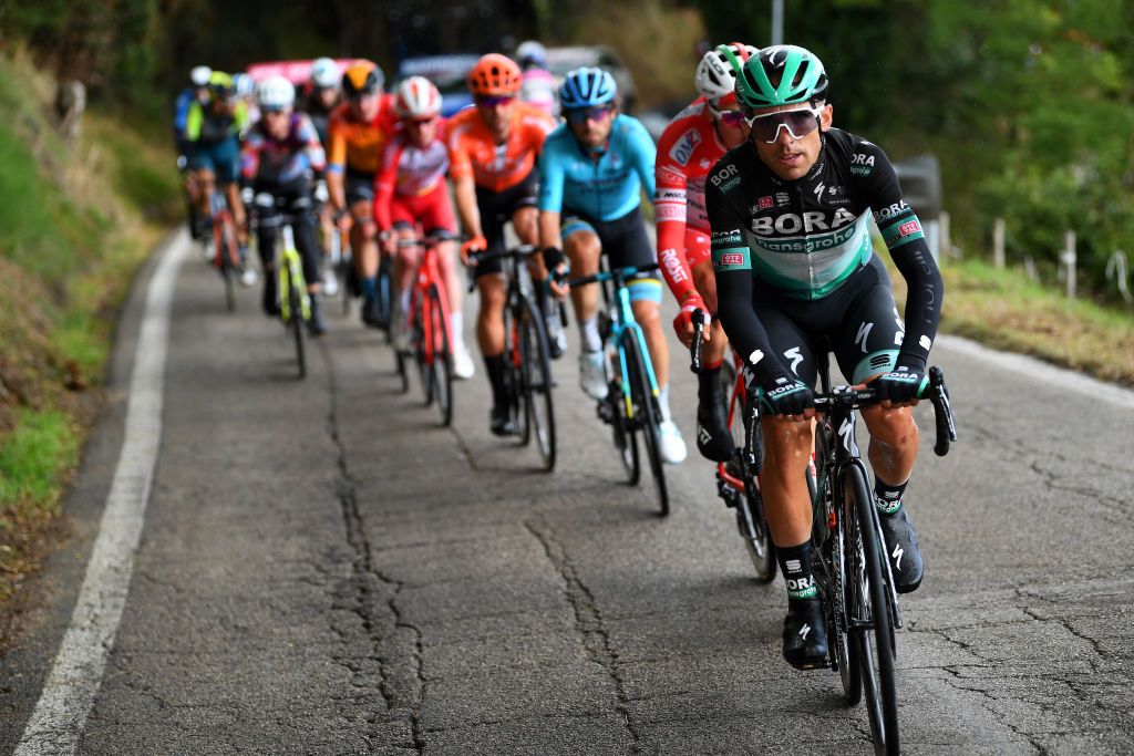 Cesare Benedetti, Simon Pellaud, Manuele Boaro in the breakaway during stage 12 at the Giro d'Italia