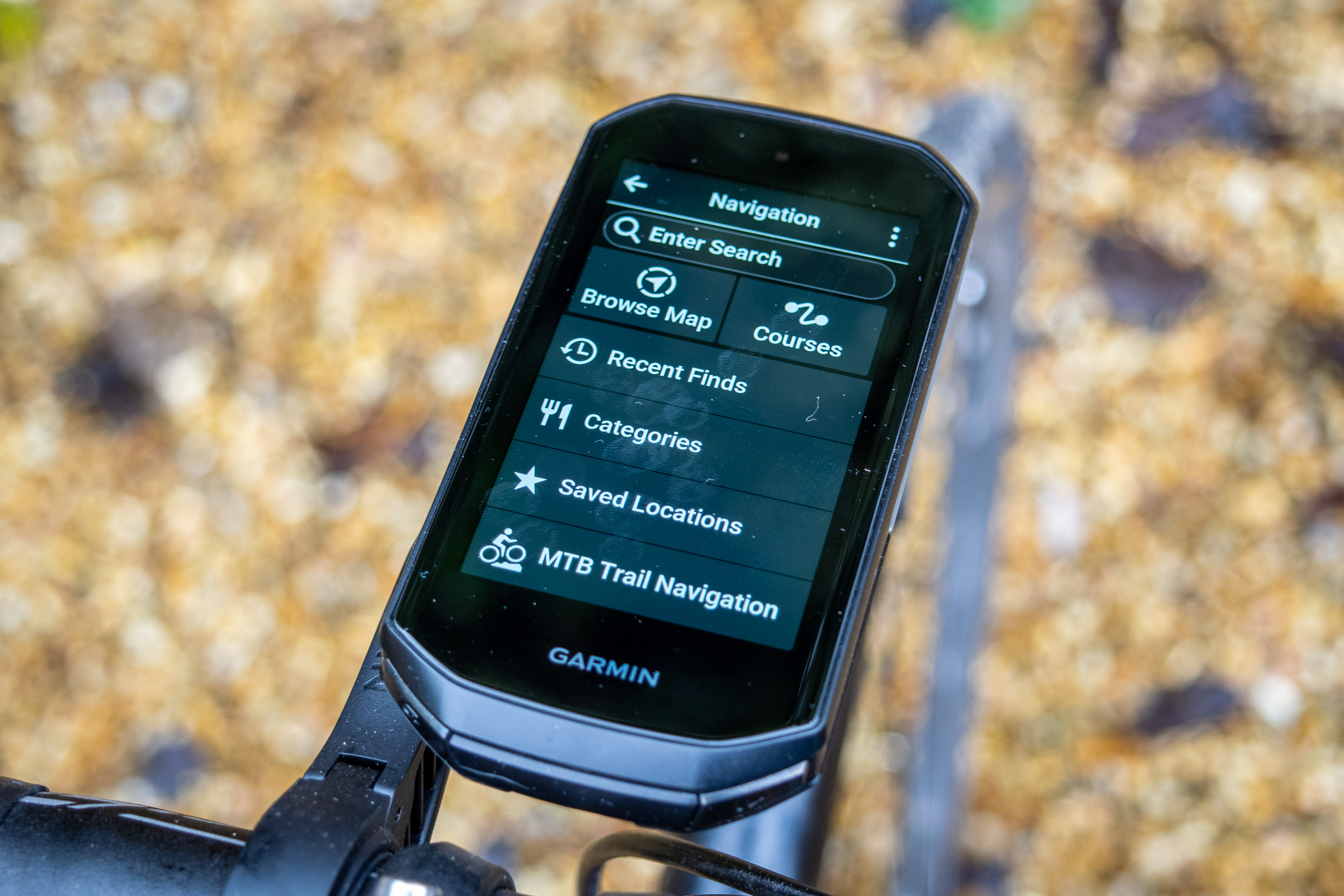 An image of Garmin Edge 1050 on a handlebar mount 