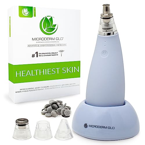Microderm Glo Mini Diamond Microdermabrasion and Suction Tool - Best Blackhead Remover Pore Vacuum - #1 Advanced Facial Treatment Machine - Anti Aging Wrinkle Care for Collagen Production &amp;amp; Acne Scars