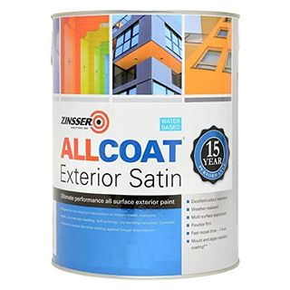 Zinsser Allcoat Exterior Wb (satin Finish) Ready Mixed Colours 1 Litre Anthracite Grey (ral 7016)