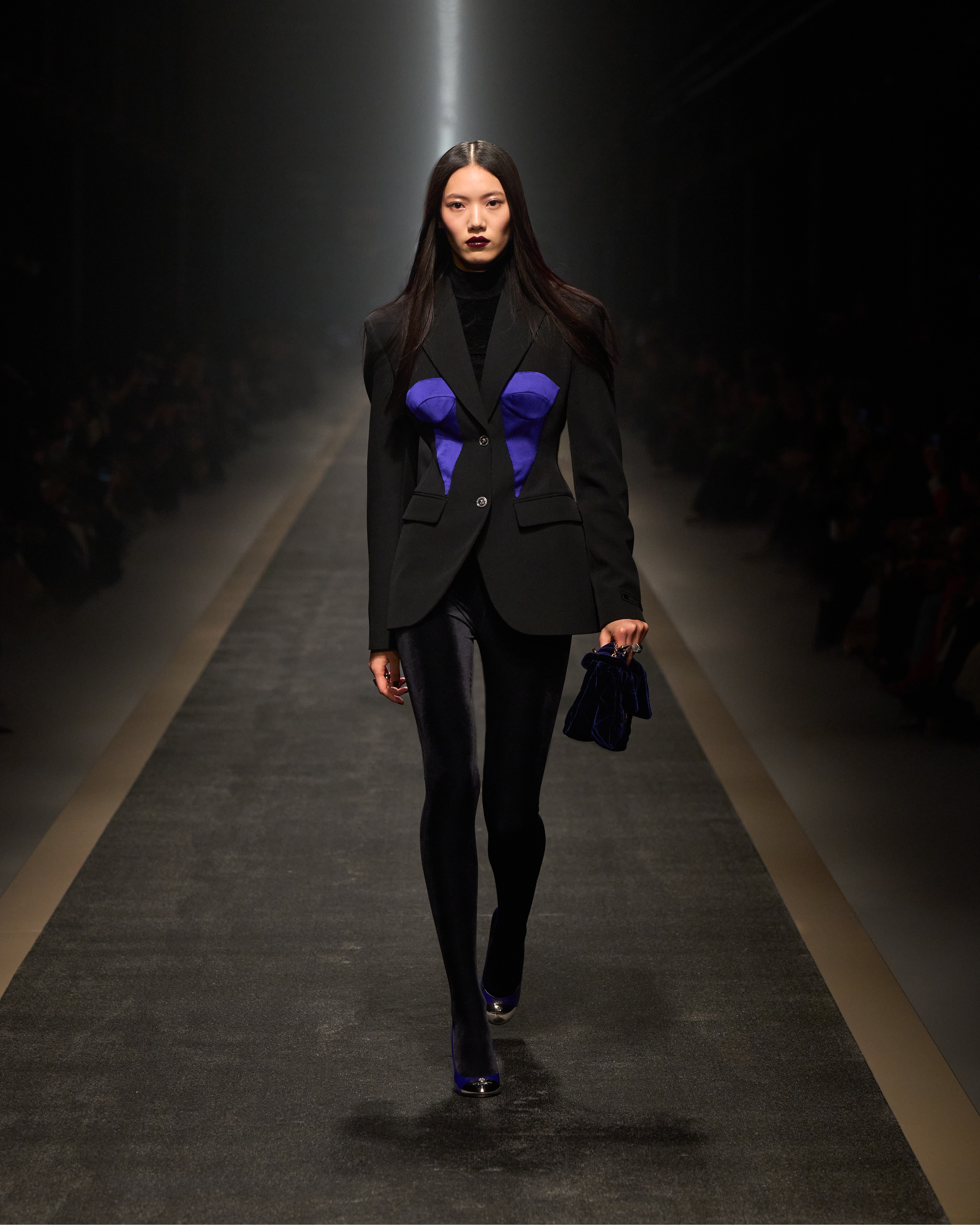 Versace AW25 black velvet leggings