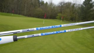 Photo of two Odyssey putter shafts