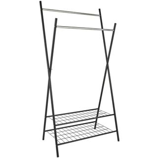Argos Home X-Frame Clothes Rail with Shelves in Black