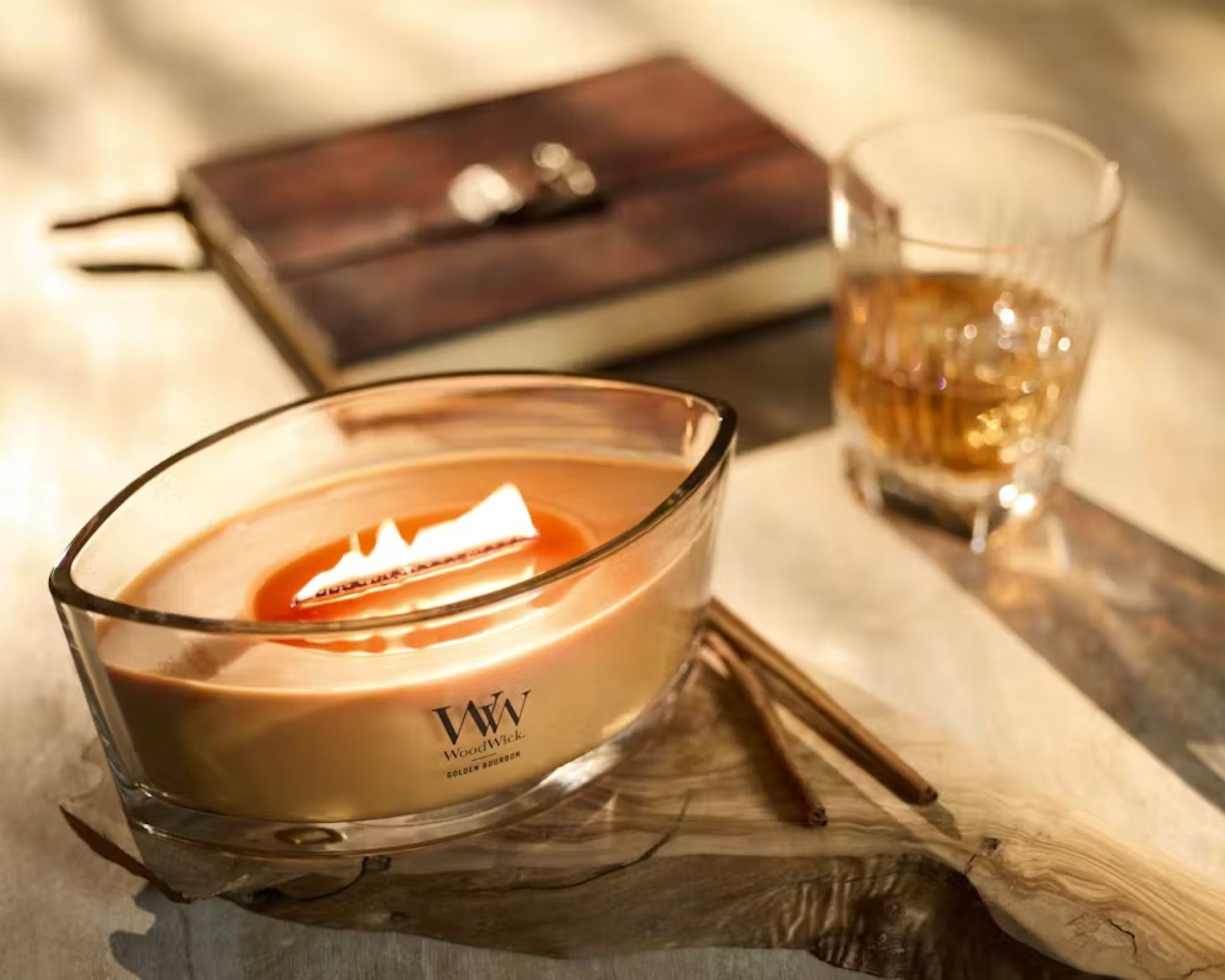 Woodwick golden bourbon