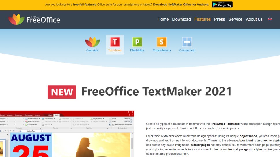 FreeOffice TextMaker website screenshot