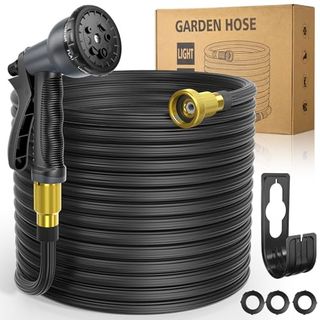 Gpeng Garden Hose 100ft, Expandable Water Hose With Hose Nozzle, 2024 Version/new Patented, Lightweight No-Kink Flexible Water Hose, 40 Layers of Innovative Nano Rubber (black)