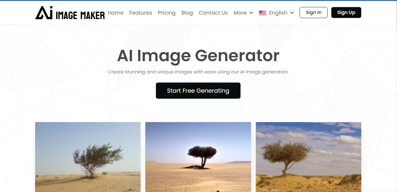 Website screenshot for AI Image Maker