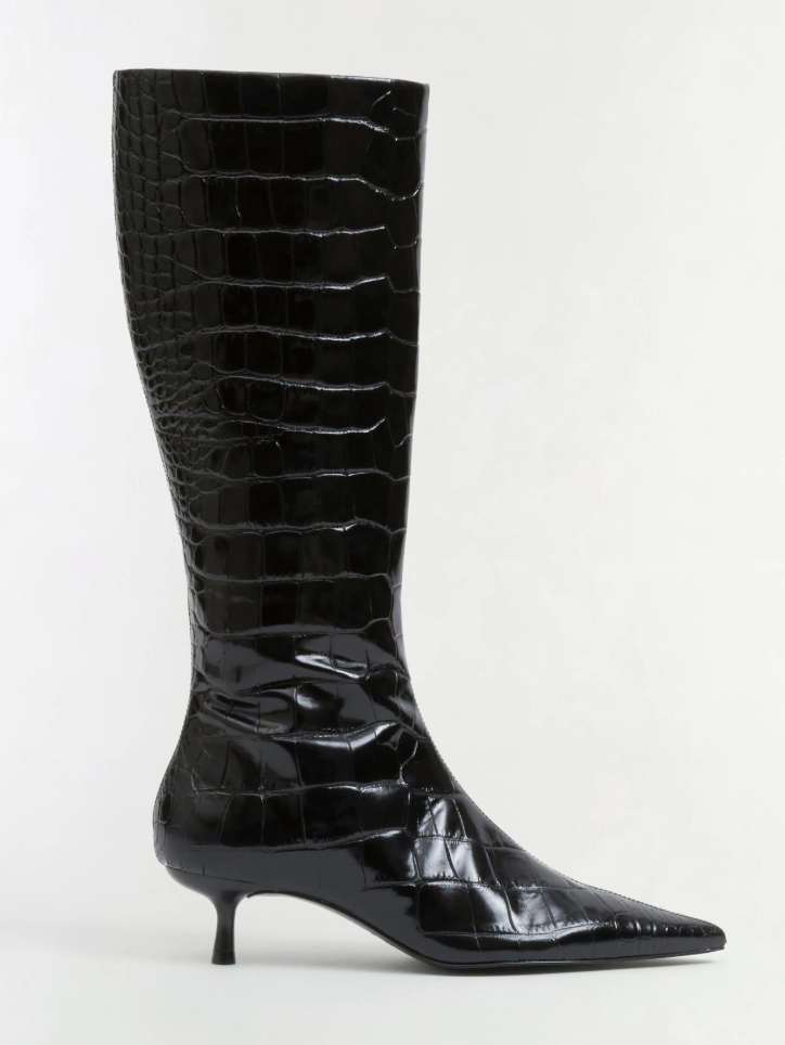 Simkhai, Janine Croc-Embossed Leather Knee High Boot