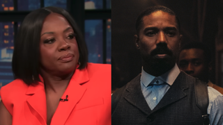 Viola Davis on Late Night With Seth Meyers in 2025 and Michael B. Jordan in Sinners 