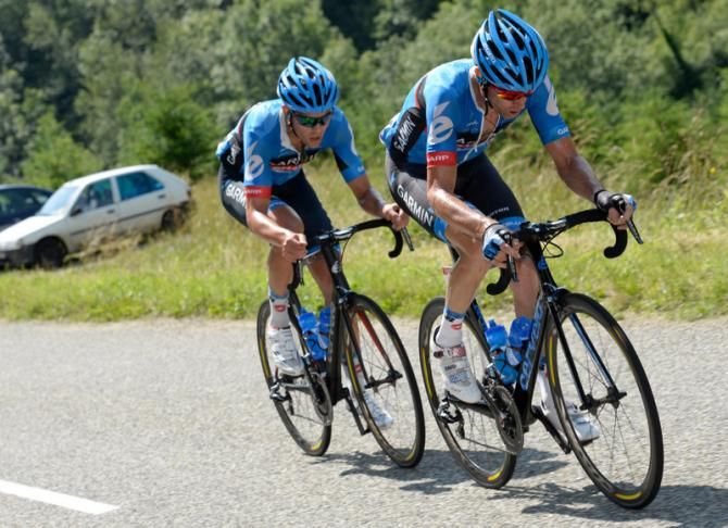 Millar (Garmin Sharp) chases back on with teammate Jack Bauer