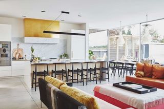 large open plan kitchens with seating area