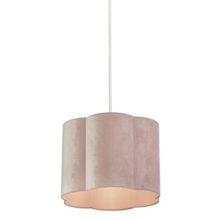 Pink scalloped lampshade