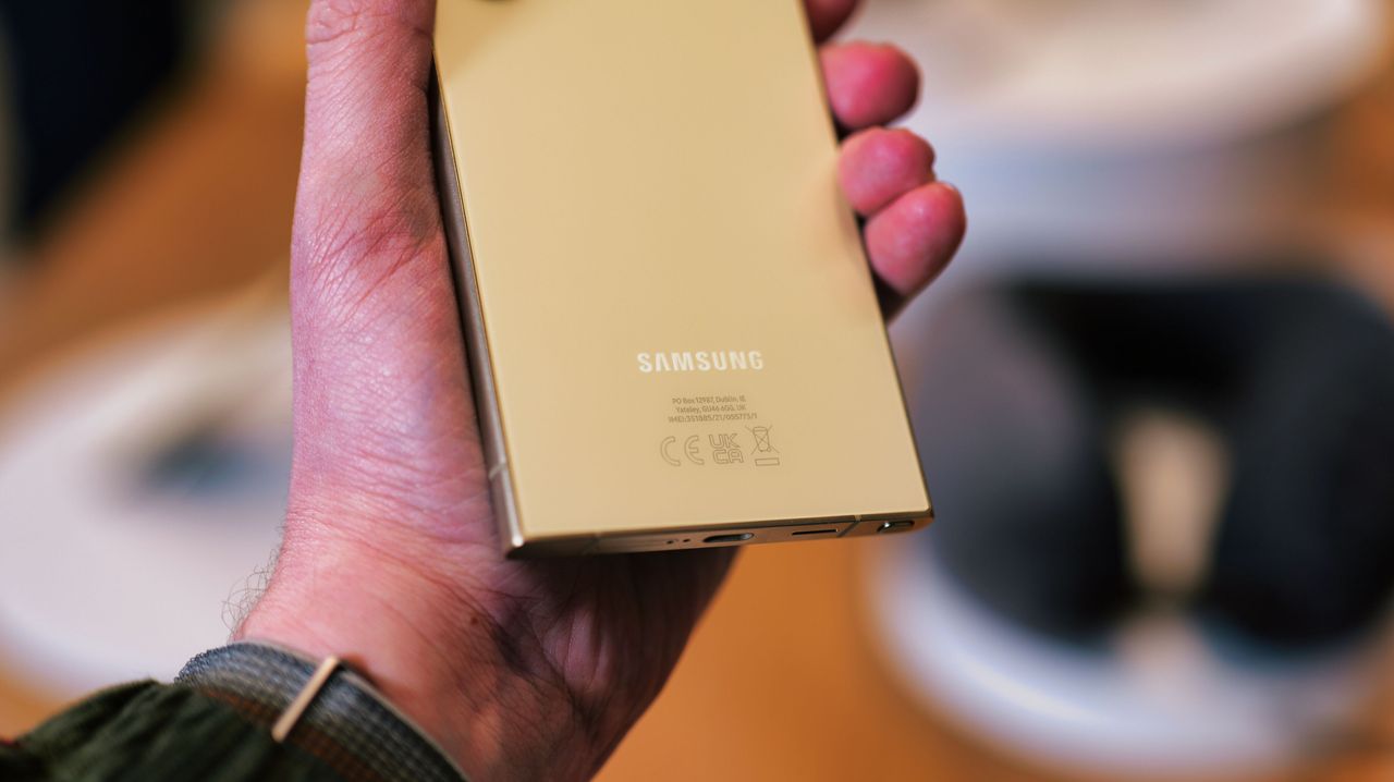 Samsung Galaxy S24 Ultra phone held in a hand