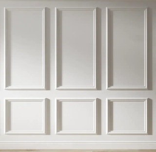 Picture frame wall paneling.