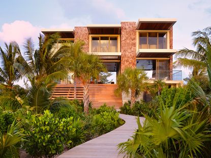 hero shot from the beach of Bay House by Blee Halligan in the Turks and Caicos Islands