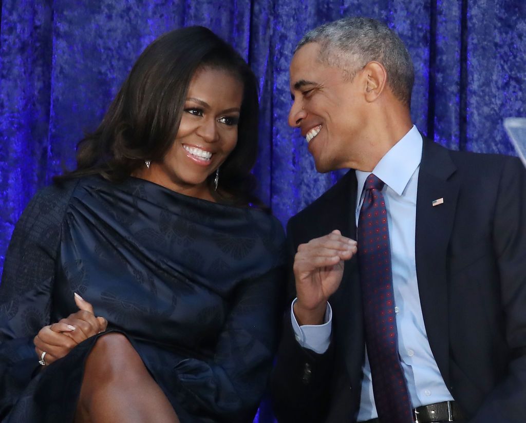 Michelle and Barack Obama.