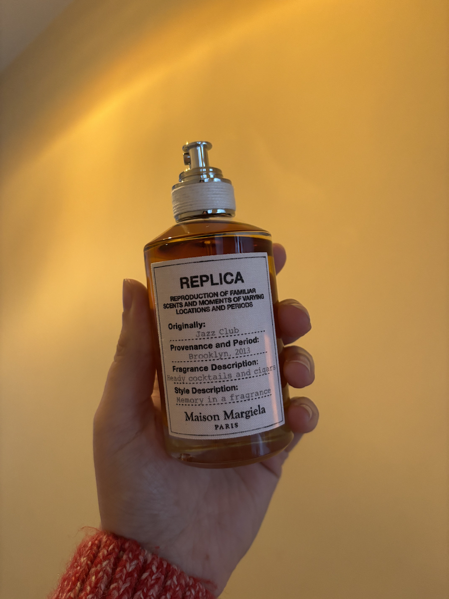 Mica Ricketts holding Maison Margiela Replica Jazz Club