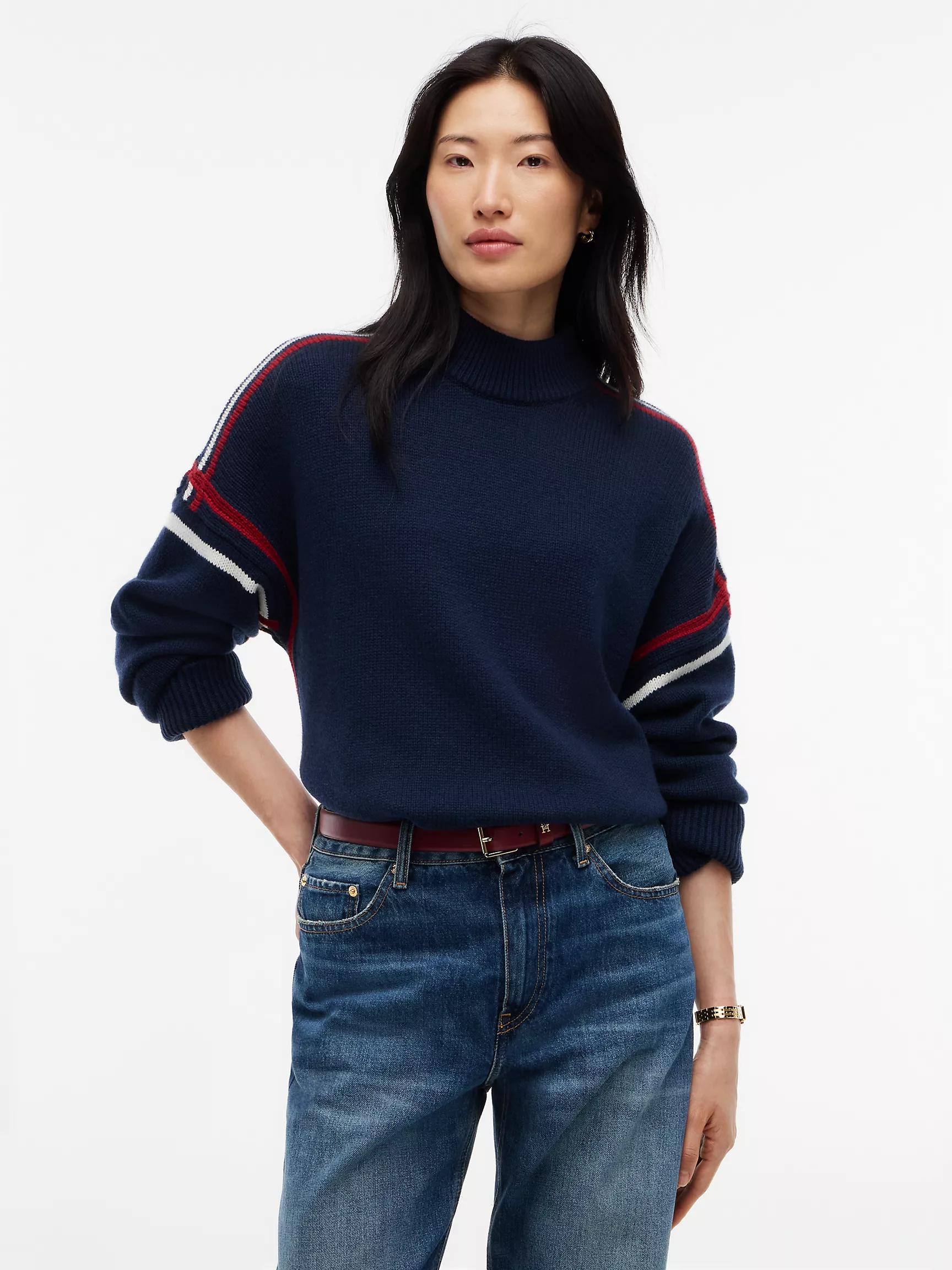 Tommy Hilfiger, Relaxed Fit Wool Mockneck Sweater