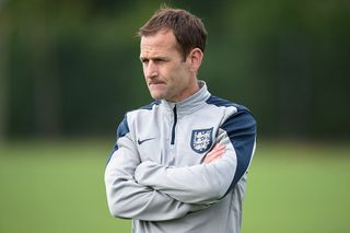 FA director of elite development Dan Ashworth looks on during the England U21 training session and press conference on June 19, 2015 in Olomouc, Czech Republic.