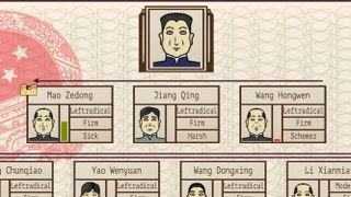 A political hierarchy showing Hua Guofeng, Mao Zedong, Jiang Qing, and Wang Hongwen.