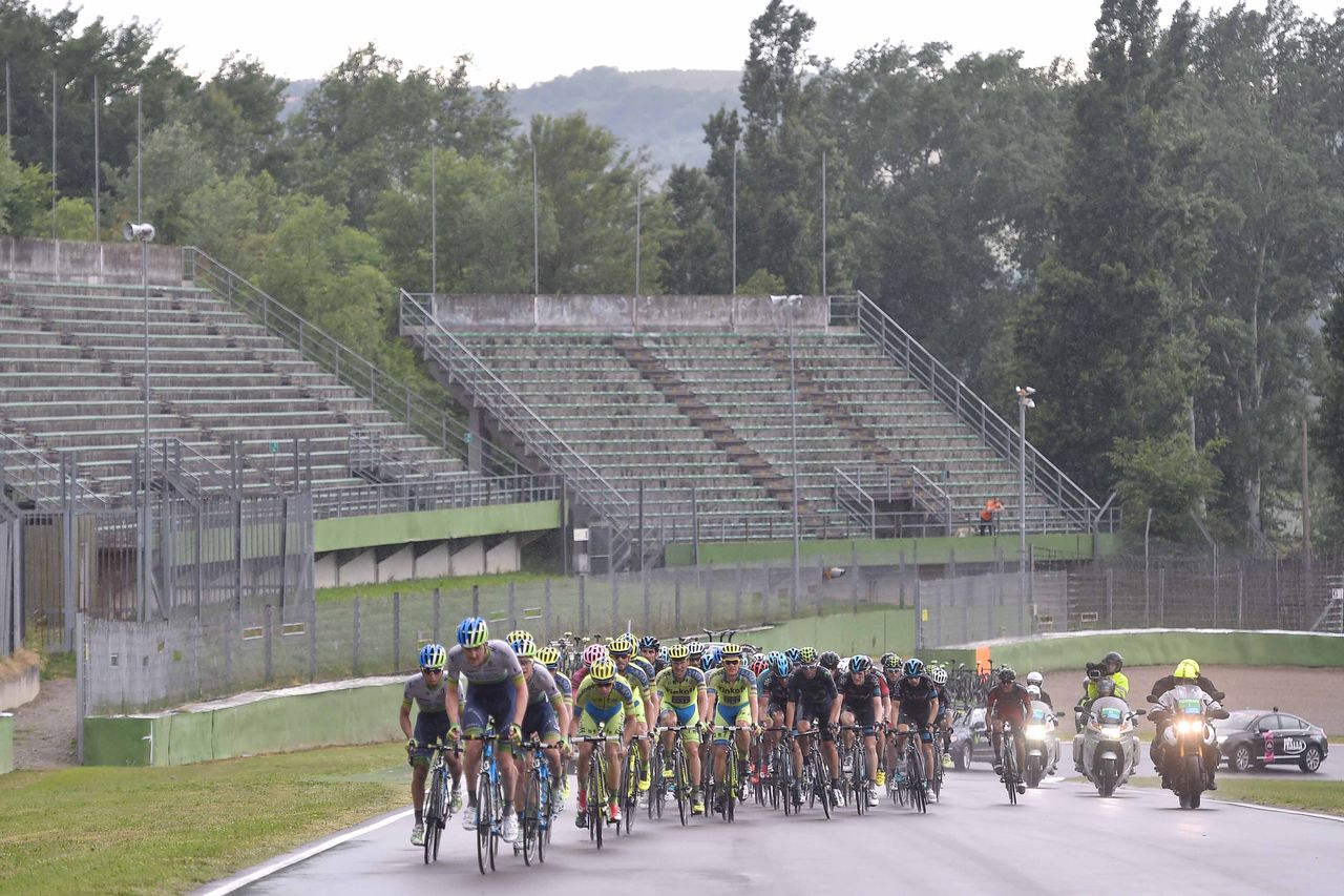 The Giro d'Italia on the Imola F1 circuit