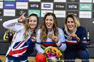 L to r: Tahnee Seagrave, Rachel Atherton, Myriam Nicole