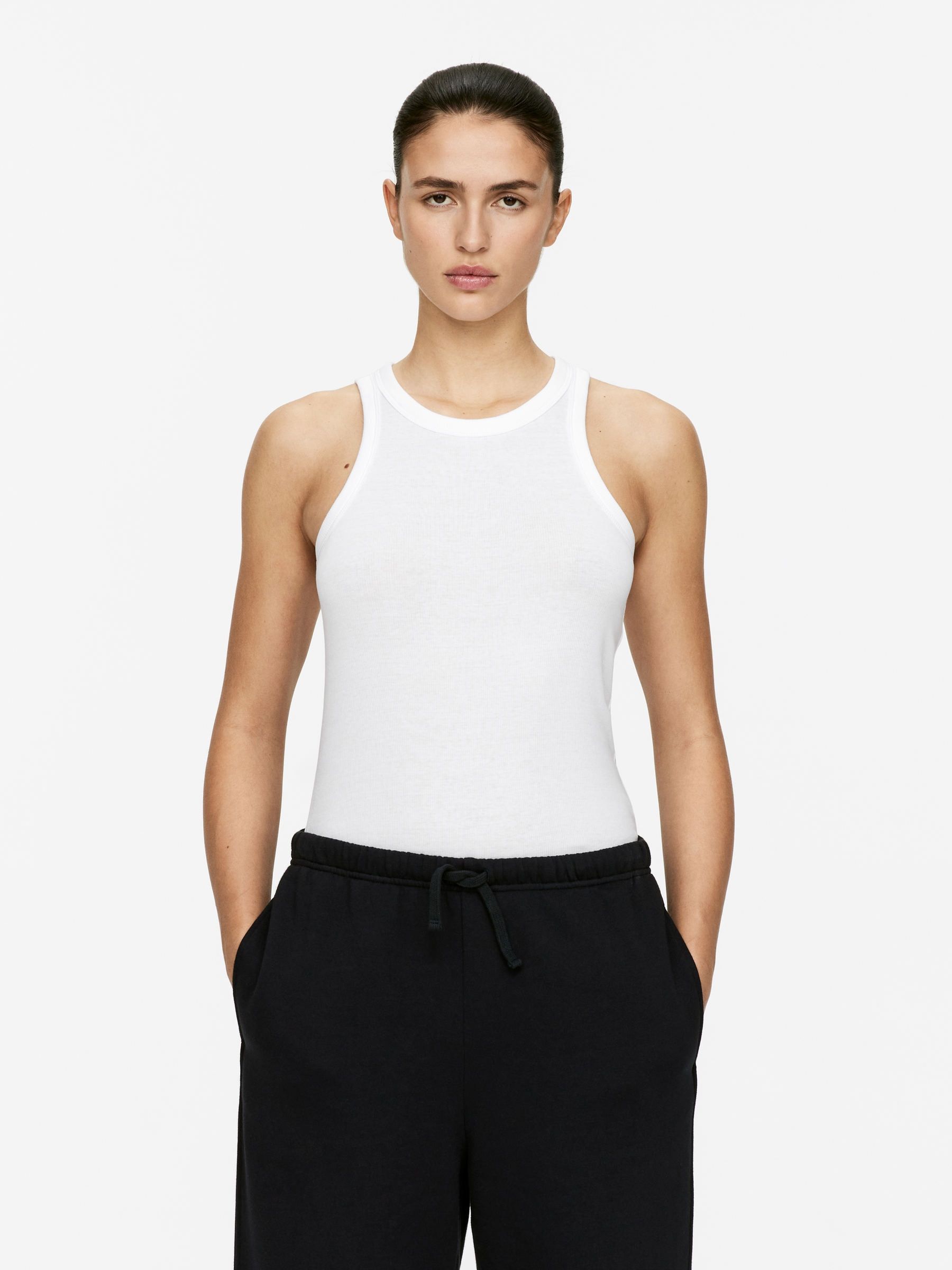 Rib Racer Tank Top – White – Women – Arket Gb