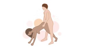 Downward dog sex position illustration