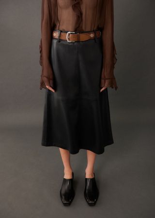 Leather-Effect Midi-Skirt - Women | Mango United Kingdom