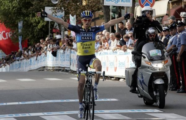 Nicki Sorensen (Saxo Bank) wins the GP Beghelli