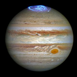 The auroras on Jupiter are much stronger than on Earth, thanks in part to activity from Jupiter's volcanic moon, Io.
