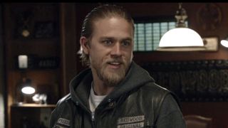 Jax smiling maliciously at Bobby in Sons of Anarchy