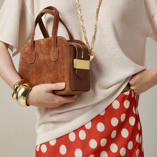 J.Crew, Small Berkeley Top-Handle Bag in Suede and Leather