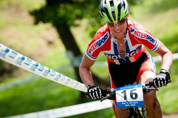 Gunn-Rita Dahle Flesj&aring; on her way to winning the European Championships