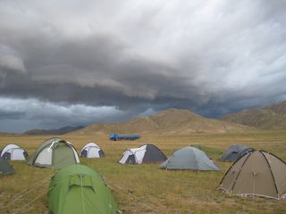 Clouds gather on the Tibetan Plateau