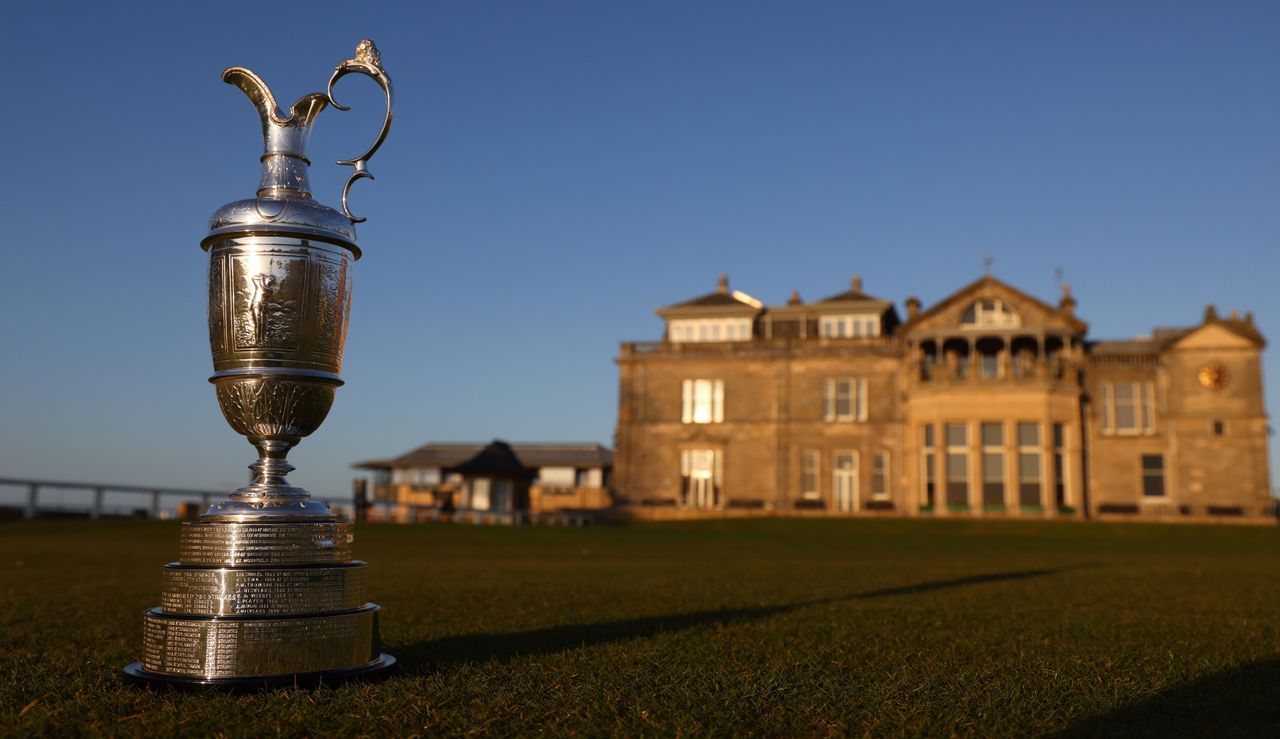 The Claret Jug in front of the R&amp;A Clubhouse