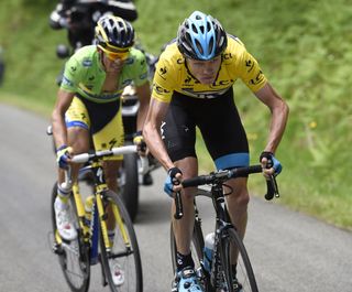 Chris Froome attacks Contador on stage two of the 2014 Criterium du Dauphine