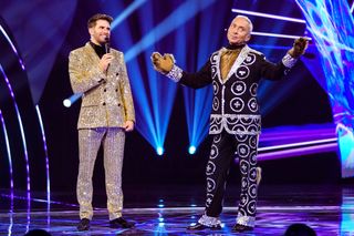 Joel Dommett and Bruno Tonioli in the Pearly King costume