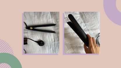 GHD Platinum+ vs GHD Gold - collage of the two tools on a linen background