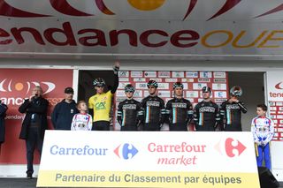 Madison-Genesis at the stage start, Tour de Normandie 2015, stage two