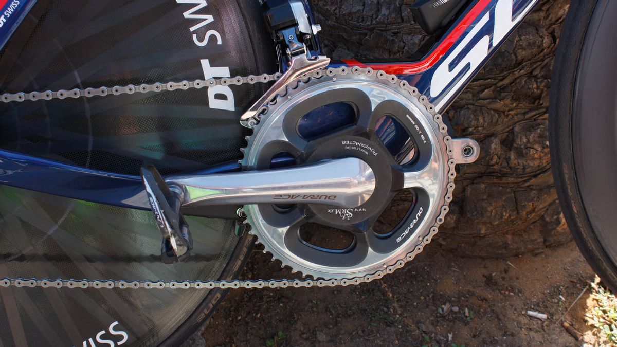 IAM is still using the last-generation Shimano Dura-Ace 7900 SRM power meter (Matthew Allen / Immediate Media)