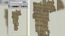 two different images of the same papyrus on a computer screen.